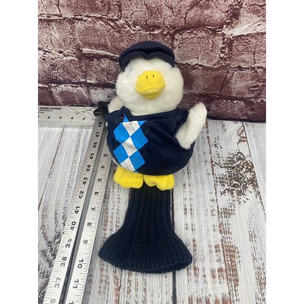 Aflac Plush Duck Head Golf Club Driver Cover White With Aflac Blue Cap